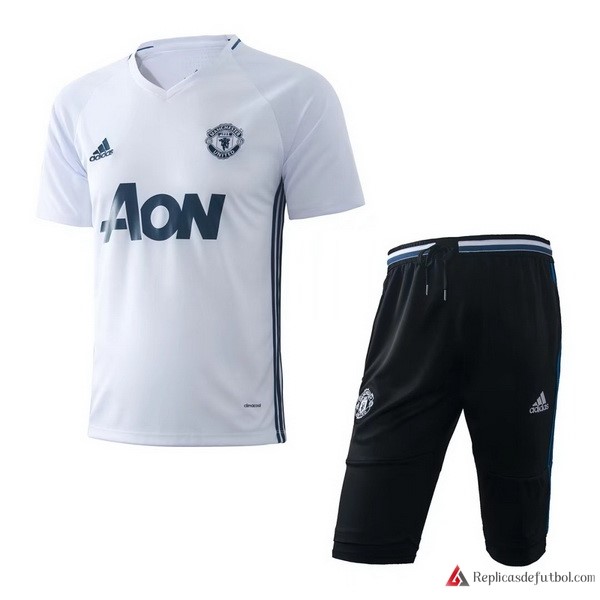 Camiseta Entrenamiento Manchester United Conjunto Completo 2017-2018 Blanco